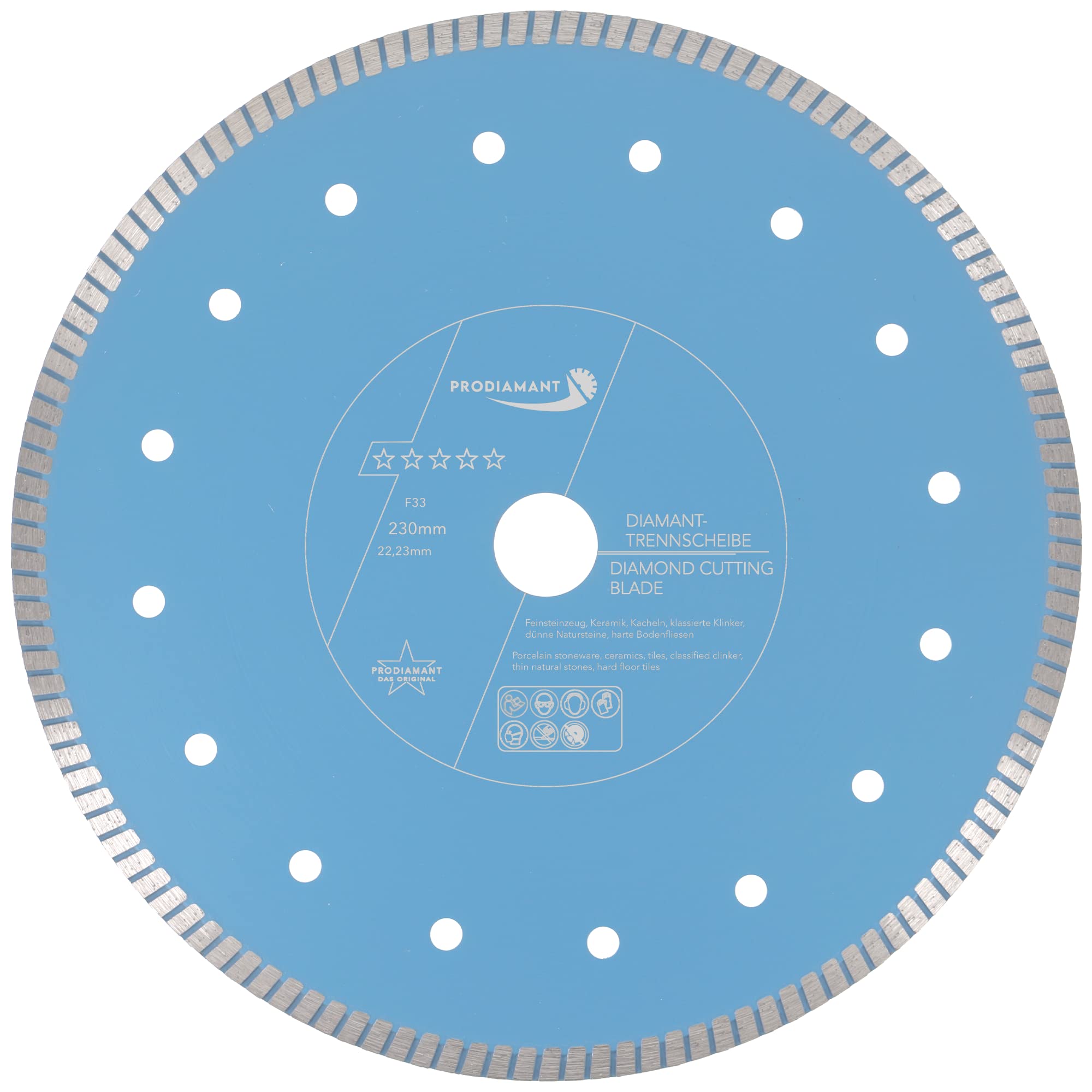 PRODIAMANT PDX83.975 Professional Diamond Cutting Disc Tile / Porcelain Stoneware Extra Thin 230 mm x 22.23 mm Diamond Cutting Disc 230 mm