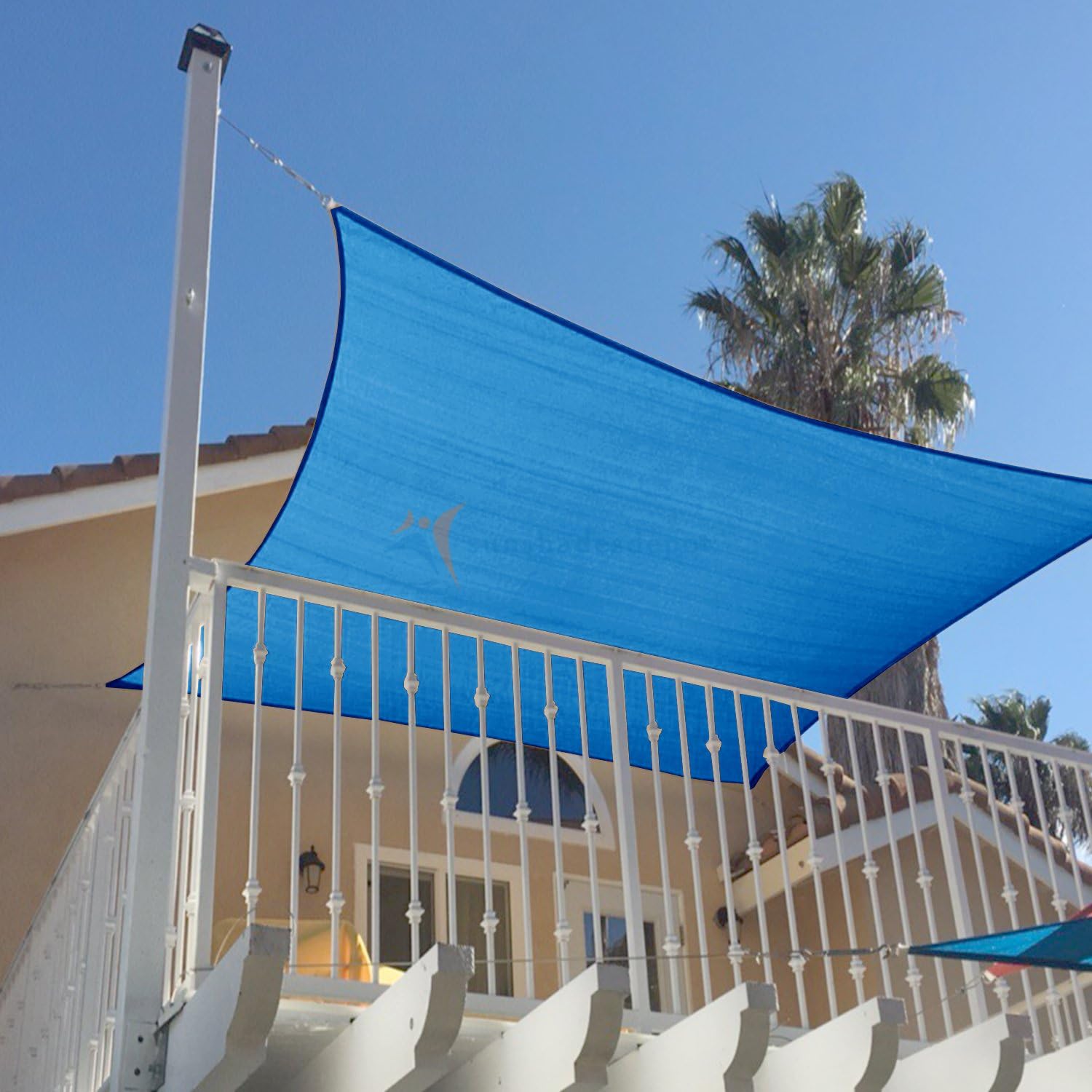 TANG Sunshades Depot 5 x 5 Sun Shade Sail Square Permeable Canopy Blue