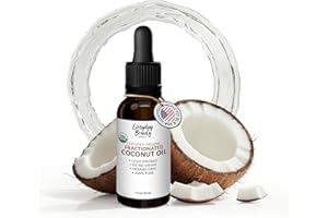 EVERYDAY BEAUTY HELPING YOU FEEL BEAUTIFUL INSIDE AND OUT Organic Fractionated Coconut Oil | 100% Pure, Cold-Pressed | USDA Certified Organic | Amber Glass Bottle with Glass Dropper | For Face, Skin, & Hair - 1 Fl Oz