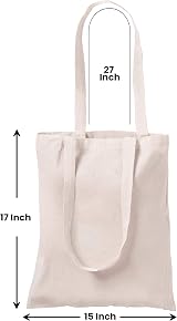 CENTRIX Natural Cotton Reusable Grocery Bag 15 x 16 5.5 oz Tote view 4