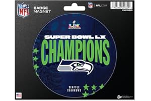 Rico Industries NFL Football Seattle Seahawks 2026 Super Bowl LX Champions Badge Magnet - for Car, Fridge