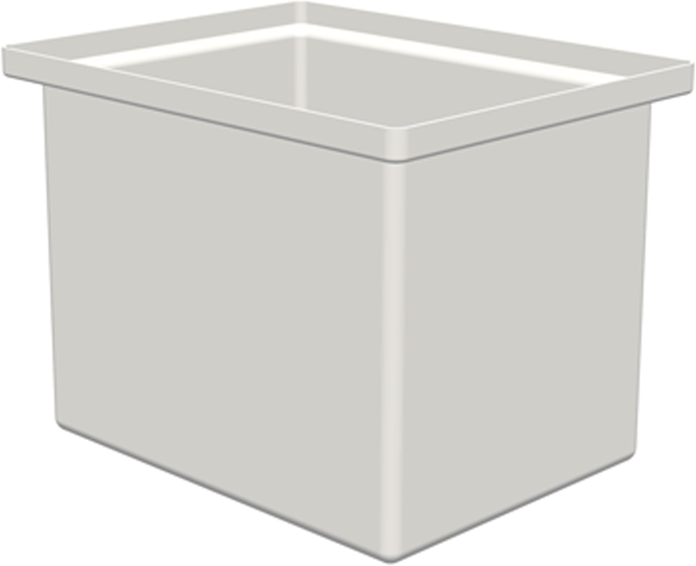 RTS Plastics 34-Gallon Rectangular Open Top Storage Tank with Cover, Natural