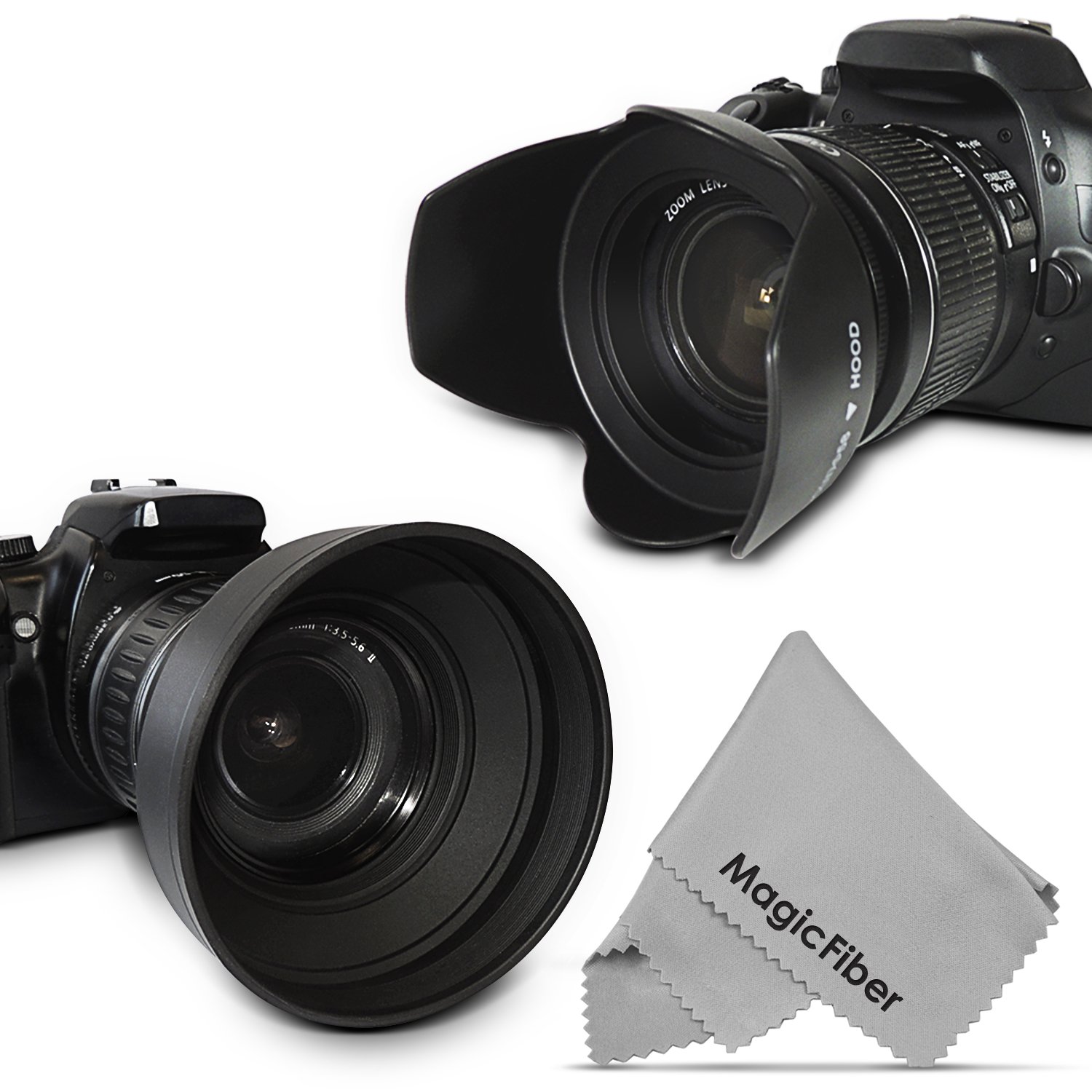 58MM Lens Hood Set (Tulip Flower + Collapsible Rubber Lens Hood) eBay