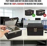 Diyife Car Key Signal Blocker Box Premium Leather Faraday Key Fob Protector view 4