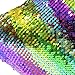 Play Tailor Sequin Pillow Cover Cushion Covers 16x16in Flip Sequins Decorative Throw Pillow Case, Silver and Rainbow Wave