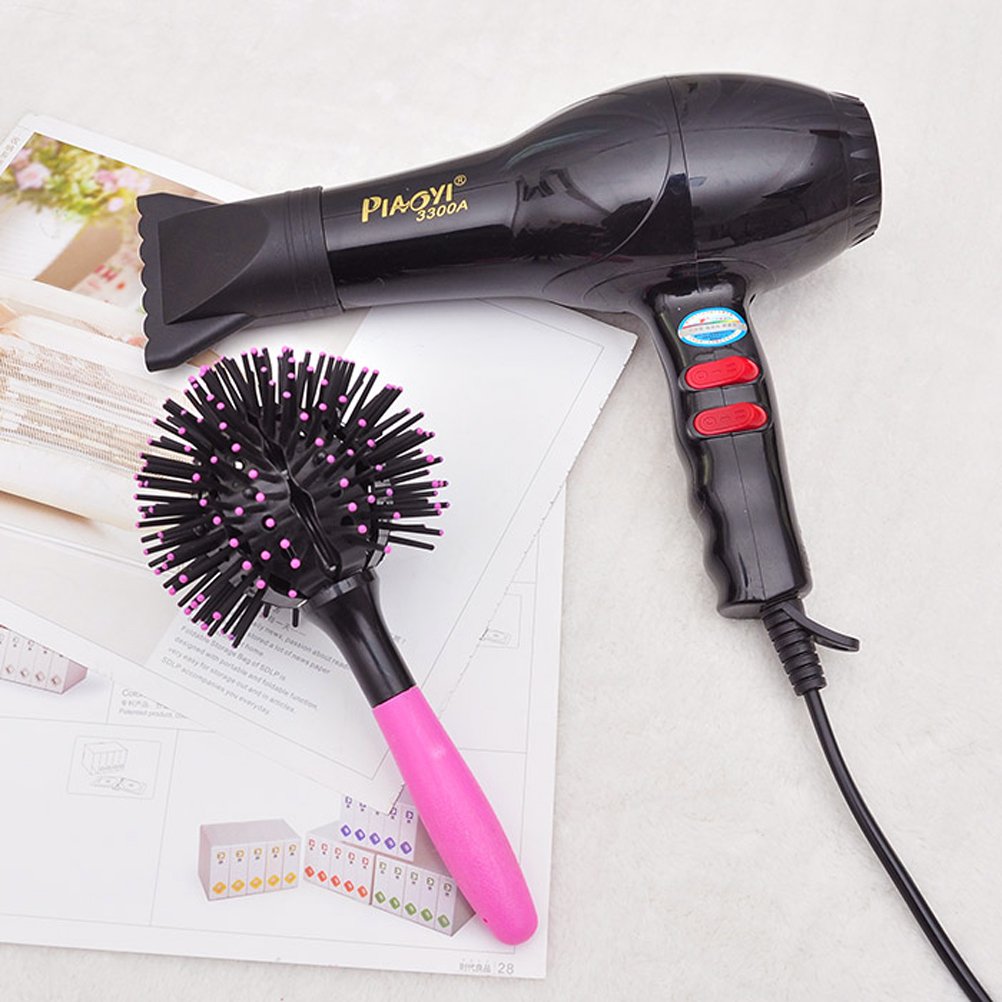 Vinmax 3d Bomb Curl Brush Styling Salon Round Hair Curling Curler Comb Tool,Pink