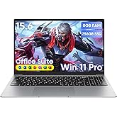 HYPERSTRIX Laptop Computer 15.6" Win11 Pro Laptops 8GB RAM 256GB SSD,Ms Office 365, 100% sRGB Screen, N4000 Processor, Notebook, Dual Band WiFi5, BT4.2, USB-A, HDMI,FHD 1920 * 1080 Display,Silver