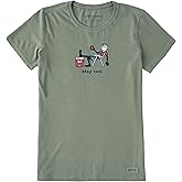 Life is Good Men's Stay Cool Vintage Crusher Tee, Heather Gray