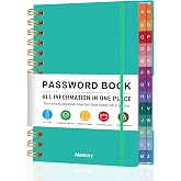 Password Book with Alphabetical Tabs, Password Keeper Book 5.8" X 8.2" | Colorful A-Z Tabs, Large Print for Seniors, No-Bleed Pages, Internet &amp; Login Organizer, Multi Lines for Updates, Inner Pocket