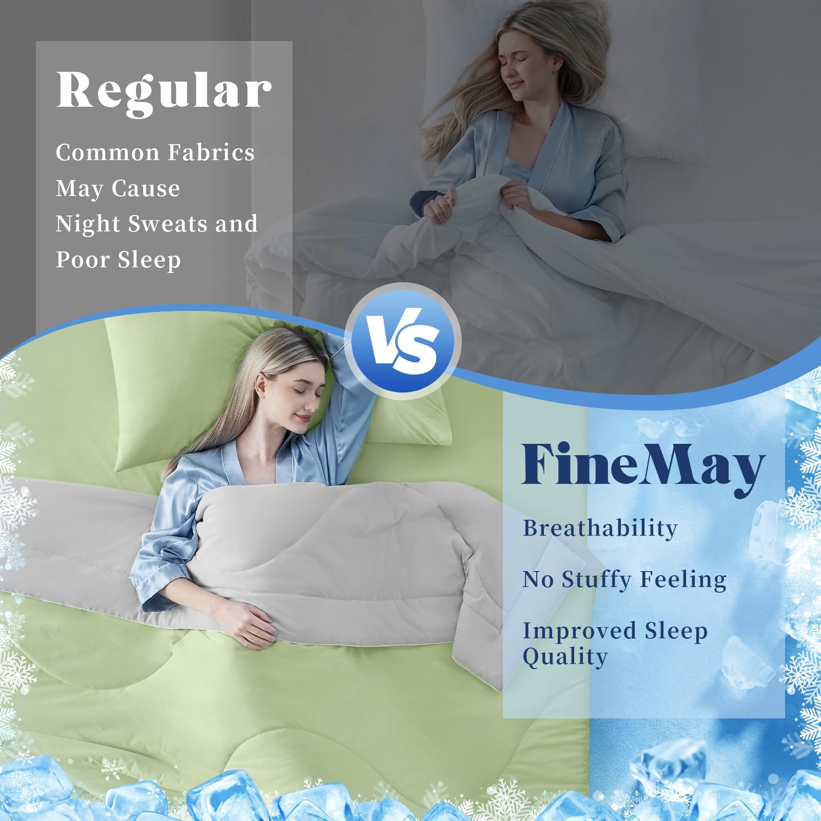 FineMay Cooling Comforter Queen Size, Double-Sided