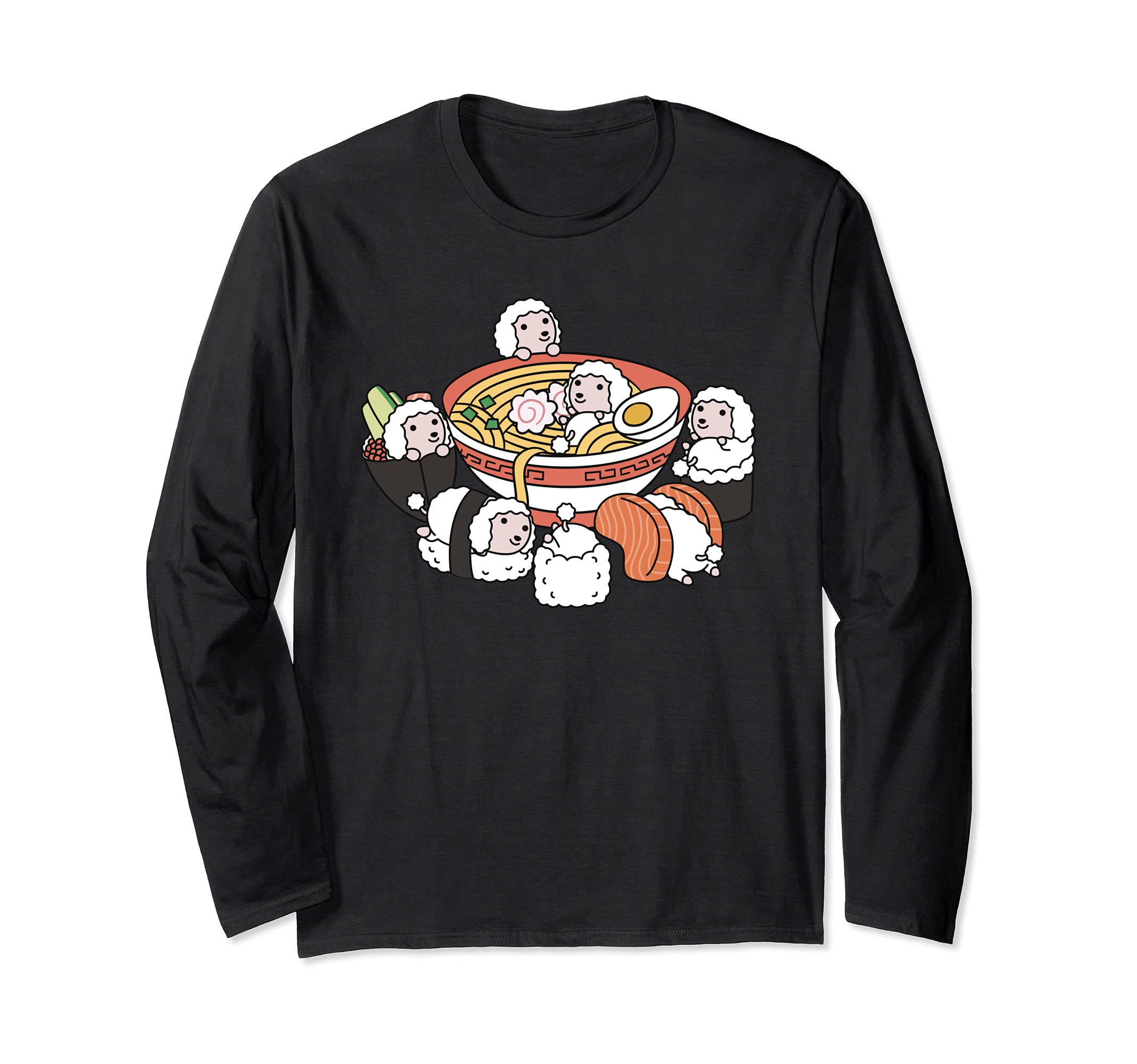 Ramen Sushi Poodle Dog Long Sleeve T-Shirt