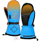 SURGOAL Heated Mittens for Men, 22.2WH Battery 7.4V 3000mAh Rechargeable Heated Ski Gloves for Women, Waterproof Electric Gloves Ideal for Hunting, Motorcycle, Skiing, Work