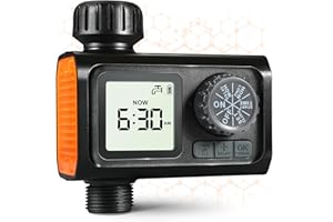Kazeila Hose Watering Timer Programmable Sprinkler Timer for Garden Lawn Yard Outdoor Digital Irrigation Timer with Rain Delay Manual Watering 1 Outlet