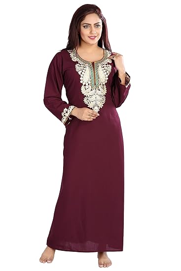 Women's Full Length Super Quality Cotton Embroidery with Full Sleeves Style no.6230