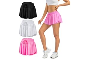 Leftear Flowy Shorts for Women Gym Yoga Athletic Workout Running Tennis Skirts Spandex Cute Clothes Casual Summer 3Pack