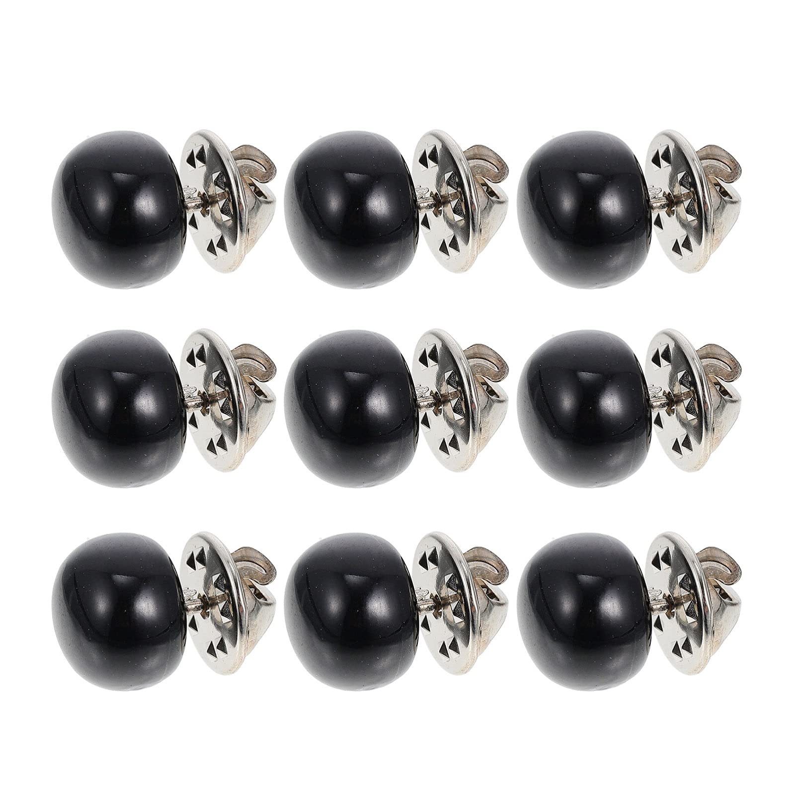 EXCEART 10Pcs Women Shirt Brooch Buttons Cover up Button Pin Safety Brooch Buttons Collar Corsages for Clothing Dress Supplies Black