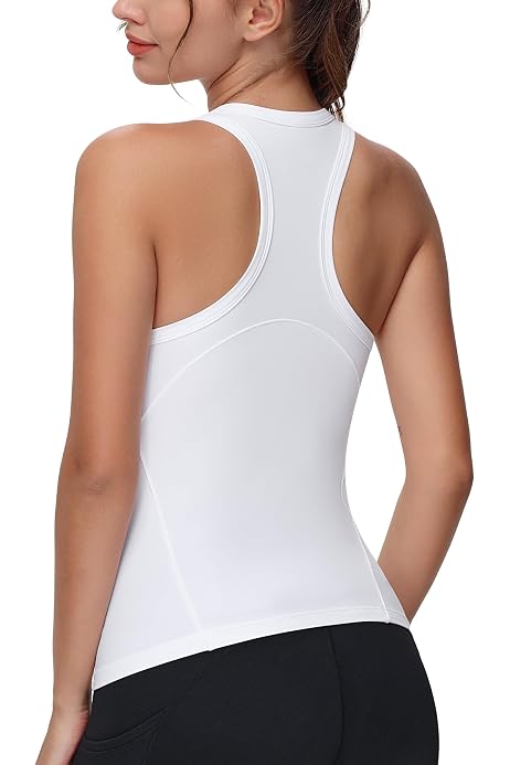 Débardeur De Sport Femme Sans Manches - Dos Nageur, Matière Stretch Respirante (90% Polyamide, 10% élasthanne) - Crop Top Pour Yoga, Fitness, Running