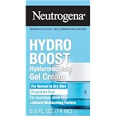 Neutrogena Hydro Boost Gel Cream Fragrance Free, 0.5 fl. oz | Hyaluronic Acid Facial Moisturizer for Normal to Dry Skin, Lightweight Gel Moisturizer for Hydrated, Nourished, and Dewy Skin