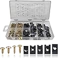 gunhunt 170 PCS Car Screw Assortment Kit, Metal U Clips Kit, Universal Car Replacement Parts for Dash, Panel, Interior Engine Screw Bolt (Multicolored)