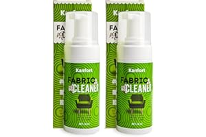 KANFORT Upholstery Foam Cleaning 2 Pack, No Rinse Fabric Cleaner for Sofas, Couches & Car Seats, Quickly Lifts Stains & Dirt, Safe for Households with Kids & Pets, Easy-to-Use for Fresh & Spotless Furniture