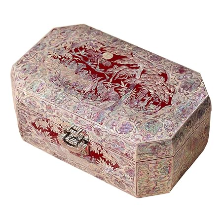 Haihf Coffret à Bijoux En Laque Oiseaux De Nacre Et De