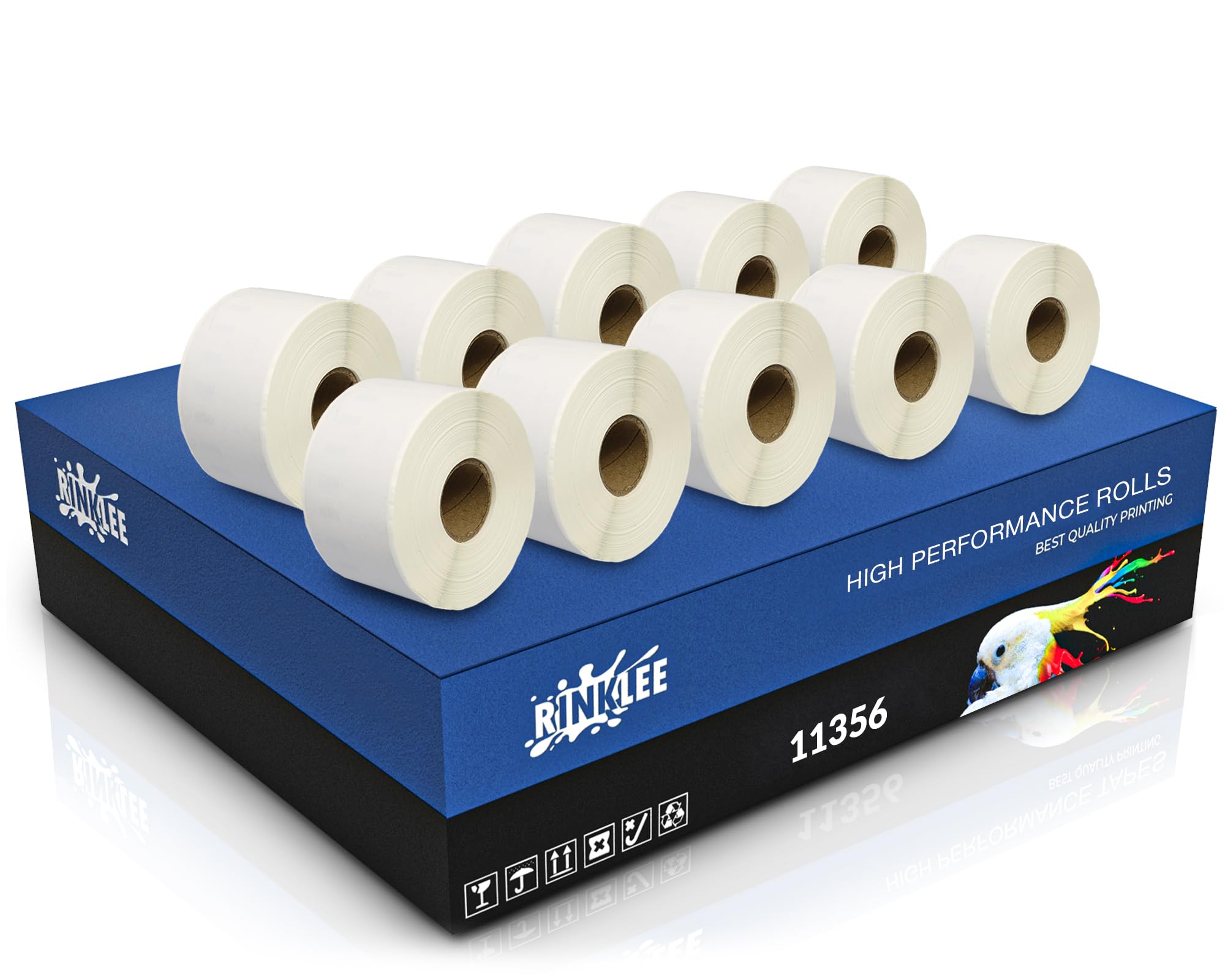 RINKLEE 11356 S0722560 Label Rolls Compatible with DYMO 4XL 450 400 330 320 310 Duo/Turbo/Twin Turbo Seiko SLP 450 430 420 410 400 200 100 | 41 x 89 mm | 10-Pack