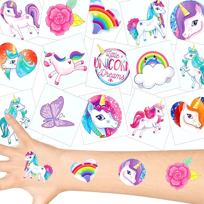 German Trendseller Einhorn Tattoos Set ? Neu ? Einhorn Party ? Kindergeburtstag ? Mitgebsel ? 36 Tattoos