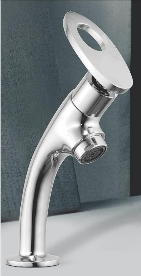 Disny 1 Pillar Cock/Swan Neck Hunk Wash Basin Tap (Chrome)