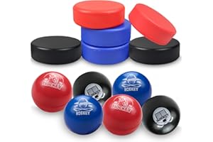 APUXXJUPA Soft Foam Hockey Balls, High-Visibility Low-Bounce Stress Balls Knee Hockey Pucks for Kids Indoor Hockey Practice Adult Floor Game