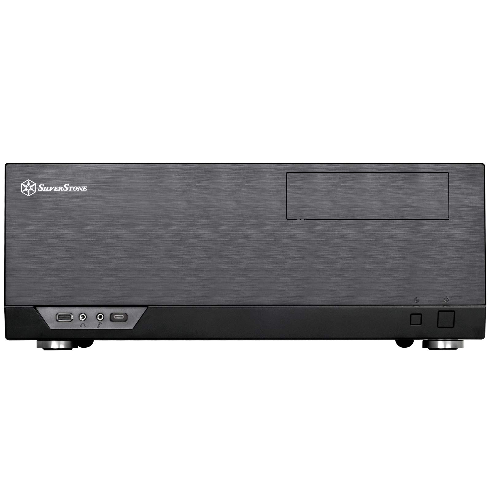 SilverStone Technology Home Theater Computer Case (HTPC) with Faux Aluminum Design for ATX/Micro-ATX Motherboards and New USB Type C Front Port, SST-GD09B-C