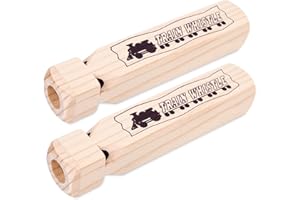 POPLAY 2PCS Wooden Train Whistles, Toy Wood Whistles 4 Tone 7.3" Train Whistle for Kids Birthday Party Favors Carnival Prize
