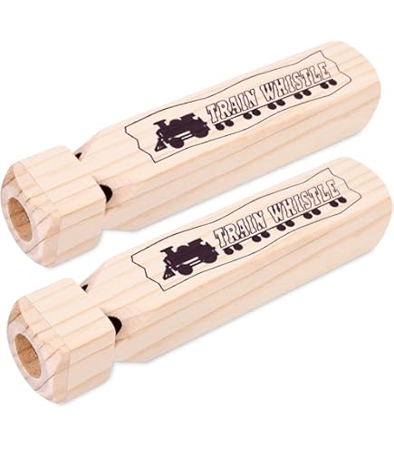 Dondor Wooden Train Whistles – 12 Pack, 6" Vintage Style Party Favors For Kids