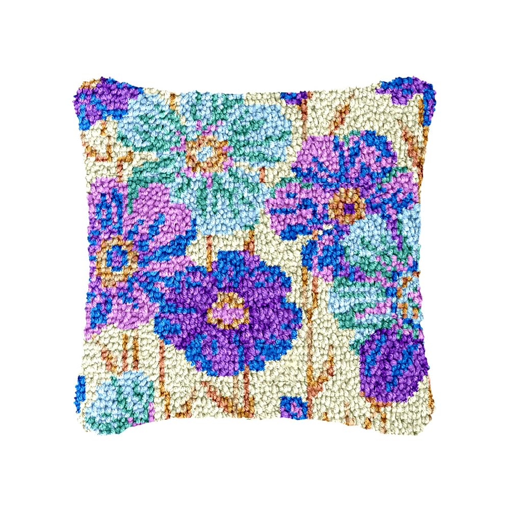 Latch Hook Kits For Adults - Crochet Kits For Beginners, Diy Latch Cross Stitch Sofa Cushion, Includes Cushion Kits And Yarn Set For Crochet, Creativity Gift Embroidery Home Decoration, 43cmx43cm