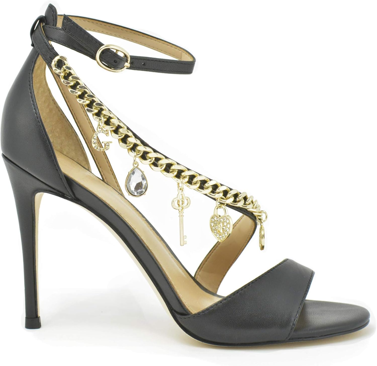guess black sandal heels