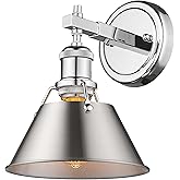 Golden Lighting 3306-BA1 CH-PW Orwell Bath Vanity, Transitional, Chrome with Pewter Shade