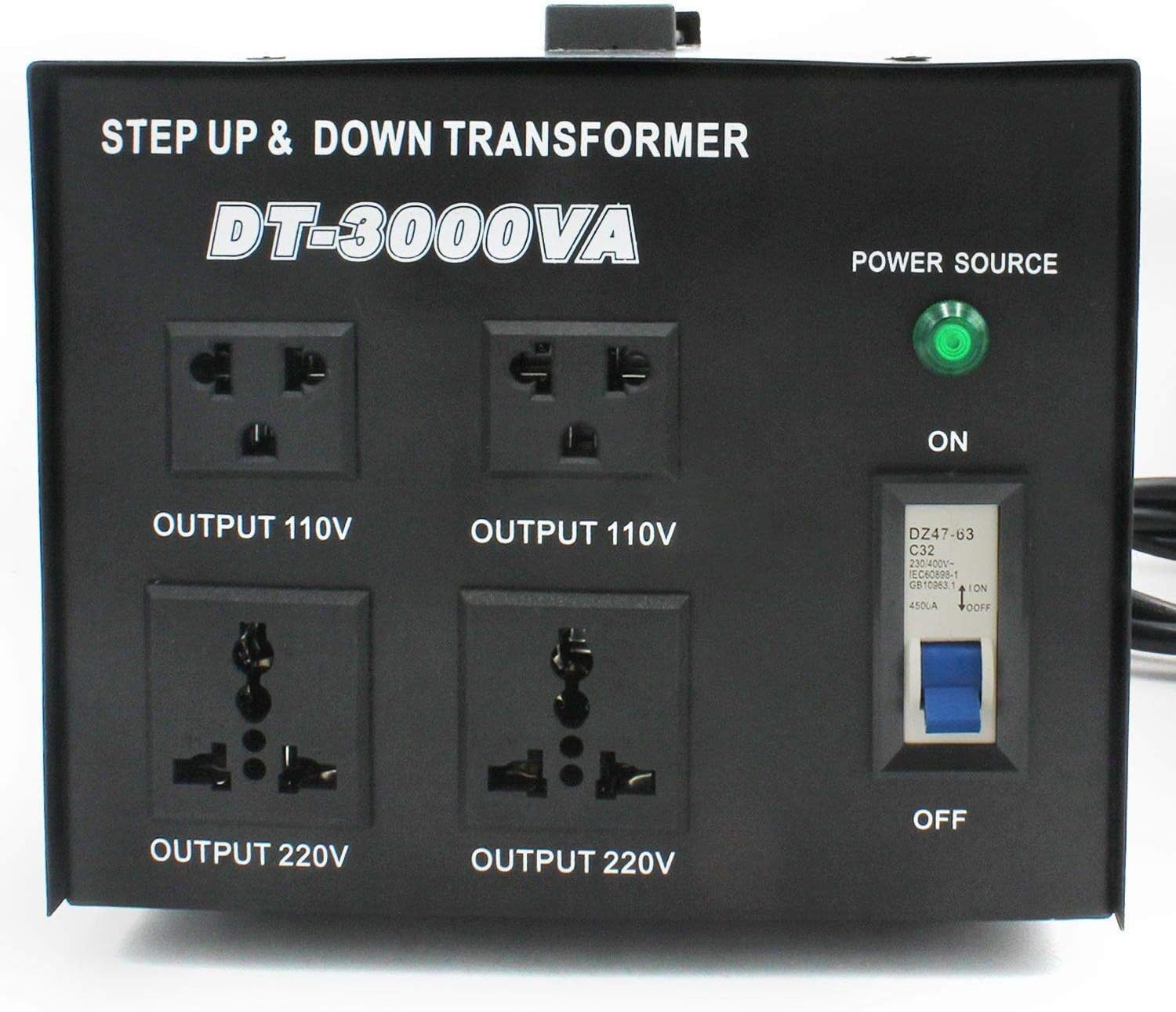 Yinleader 3000W 240V - 120V Step Up & Step Down Voltage Transformer Converter UK to US US to UK Dual 110V-120V & 220V-240V outlets