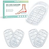 Gel Heel Cups for Plantar Fasciitis - Welnove 2 Pairs (4 Pcs) Honeycomb Matrix Heel Pads for Achilles Tendonitis, Washable Heel Inserts for Heel Pain Relief, Shoe Lift Support for Men & Women Size L