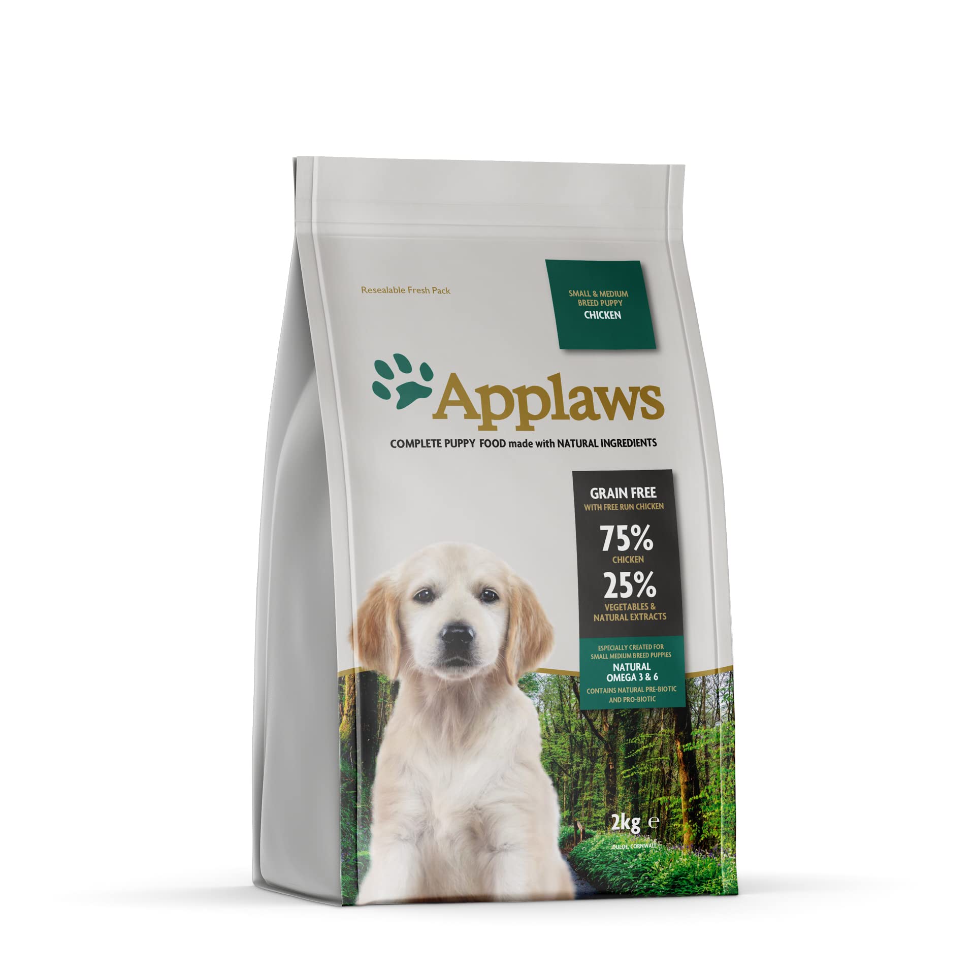 Applaws Complete and Grain Free Dry Puppy Food, Chicken for Small and Medium Puppies 2kg