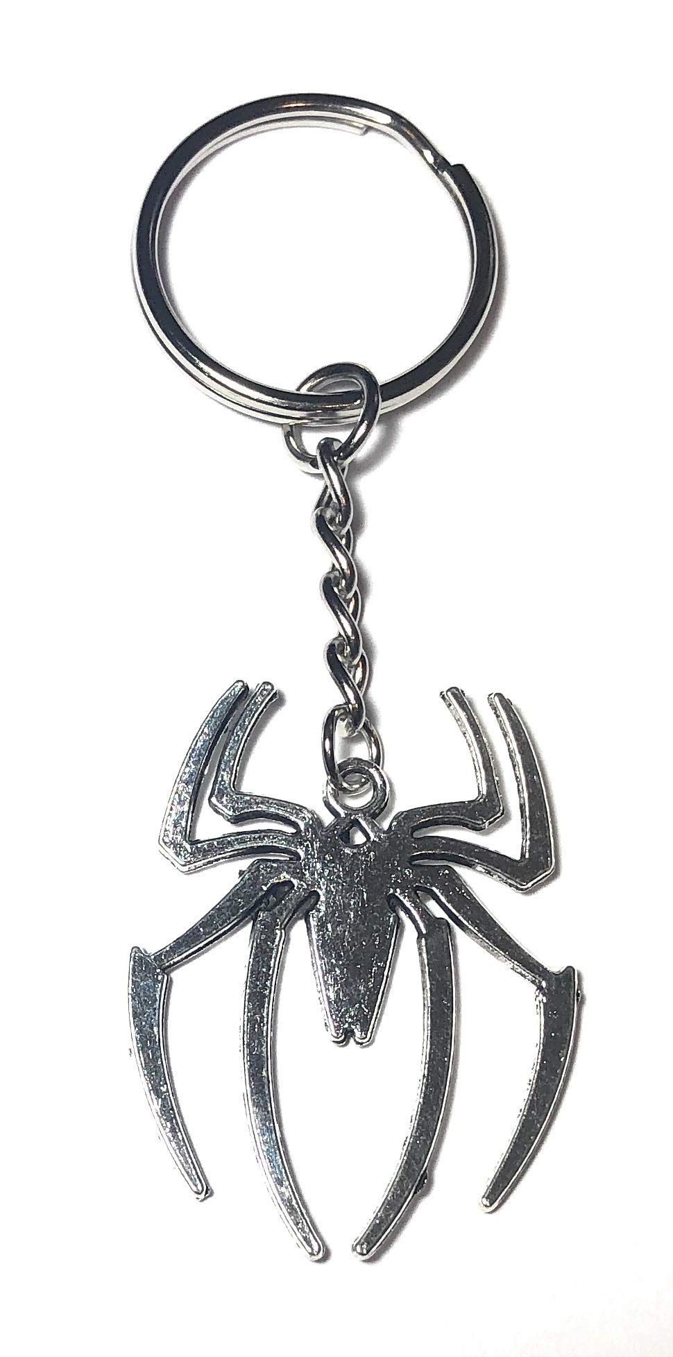 FizzyButton Gifts Spider Charm Keyring Key Ring with Silver Tone Keychain
