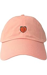Adult Peach Emoji Embroidered Dad Hat