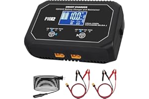 Dual Battery Charger, 12V 24V 20A(10A/Bank) Car Battery Charger, Battery Maintainer, Trickle Charger for Car, Motorcycle, Mar