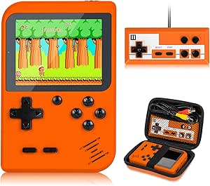 Retro Handheld Game Console with Protector Case, 400 Free Classical FC Games Support for Connecting TV &amp; Two Players, Portable Video Game Gifts for Adults &amp; Kids 8-12 90s Retro Toys