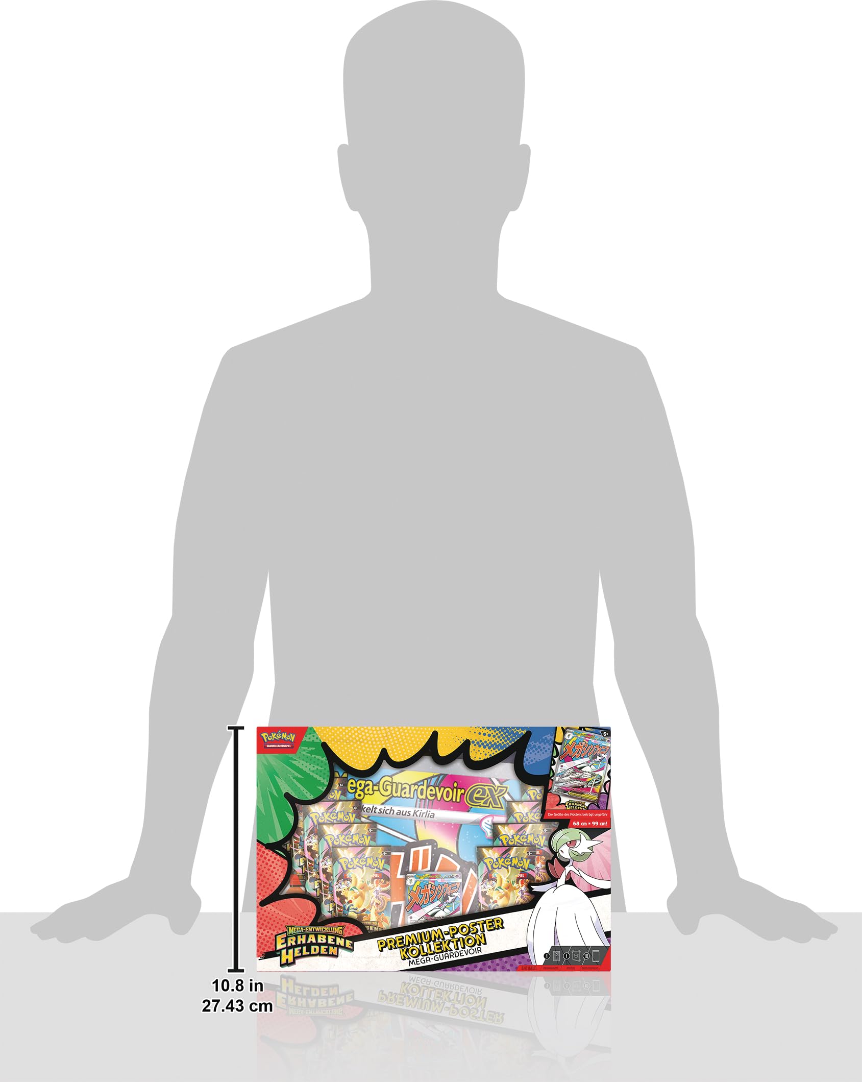 Pokémon-Sammelkartenspiel: Premium-Poster-Kollektion Mega-Entwicklung – Erhabene Helden: Mega-Guardevoir (1 holografische Promokarte, 1 doppelseitiges Poster und 10 Boosterpacks) 8