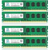 【DDR3 RAM 32GB】 32GB (4X8GB) PC3-12800U DDR3-1600 UDIMM 2Rx8 DIMM RAM DDR3 8GB 1600MHz SDRAM 240-Pin 1.5V CL11 Non-ECC Desktop PC Memory Kit