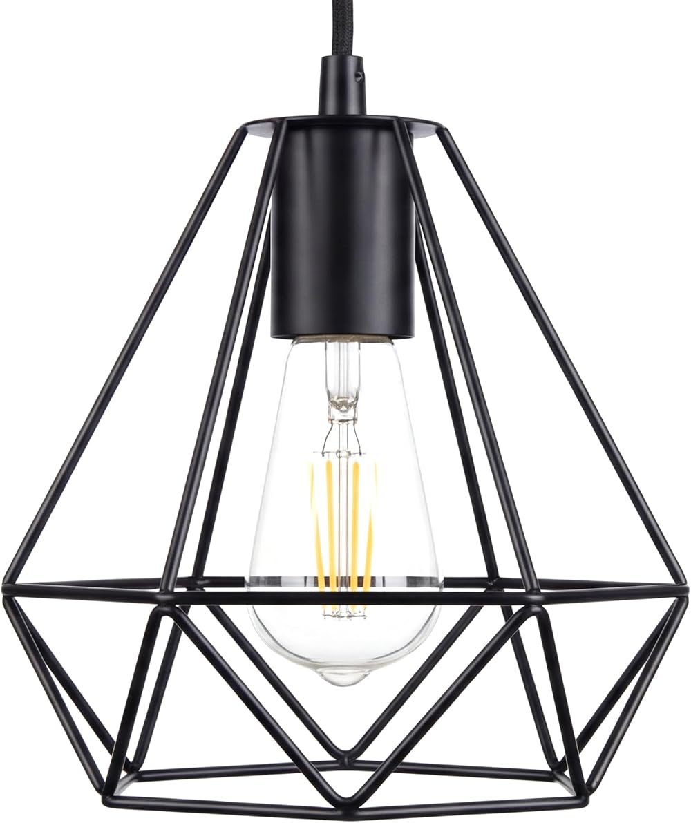 Giggi Black Ceiling Light Wire Basket Pendant Lighting