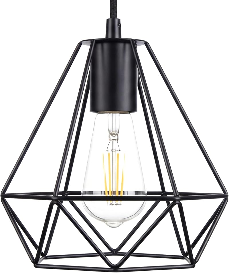 Giggi Black Ceiling Light Wire Basket Pendant Lighting