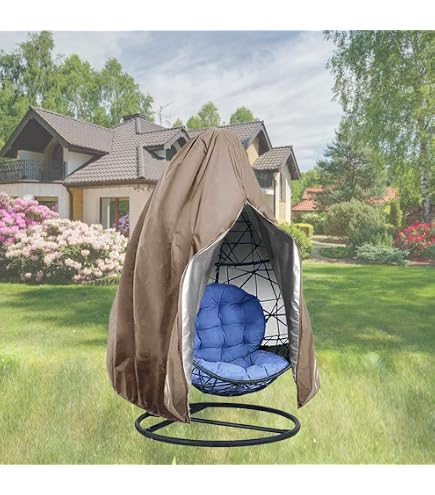 Housse de Chaise Oeuf imperméable, Tissu Oxford Robuste, Housse de Chaise Suspendue Oeuf avec Sac, Housse de mobilier de Jardin Anti-poussière pour Jardin intérieur extérieur, Style 1 232 * 203 cm