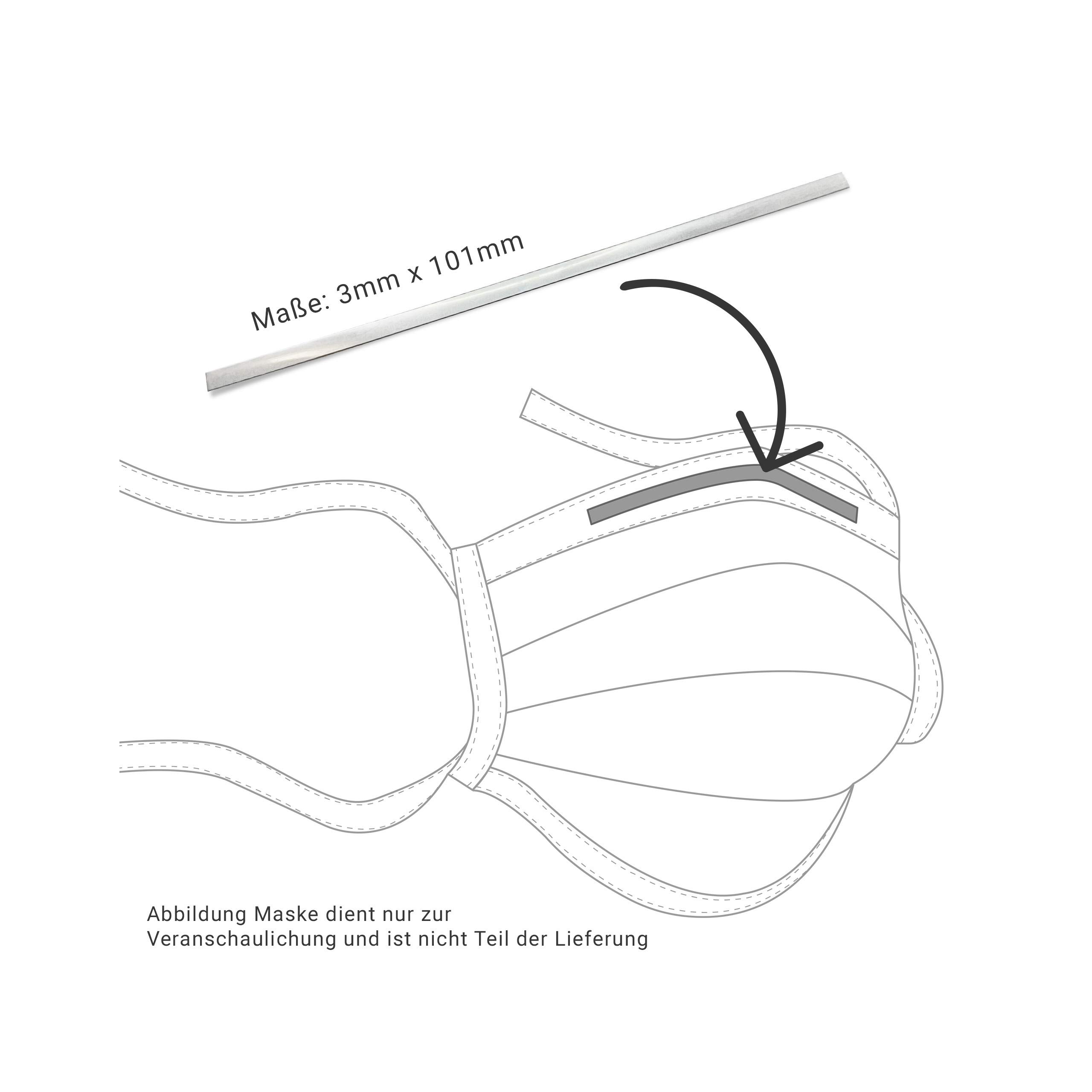 Prym Nose Bar for Face Masks, Silver, Breite 3 mm, Länge 101 mm
