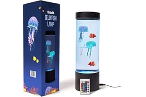 flybold Lava Lamp Led with 20 Color Changing Light 2 Clownfish 2 Jelly Fish Lamp Remote for Live Jellyfish Aquarium Lamp Night Light Mood Desk Decor for Kids Bedroom (Small) - Nemo Toys
