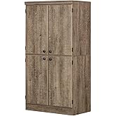 South Shore Morgan 4-Door Storage Cabinet-Weathered Oak